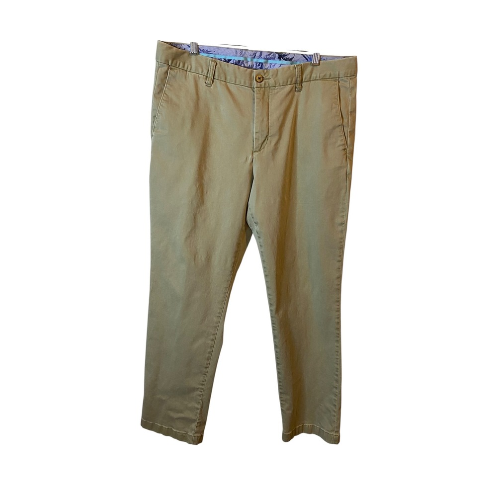 Tommy Bahama Boracay Mens Khaki Straight Leg Slacks Chino Pants 35x30 Tan